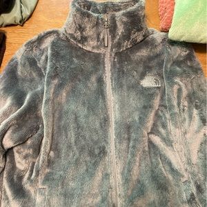 Gray Fuzzy North Face Jacket